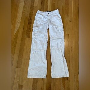 Hollister High-Rise Vintage Baggy Cargo Pants Cream/Ivory size 0 Y2K
